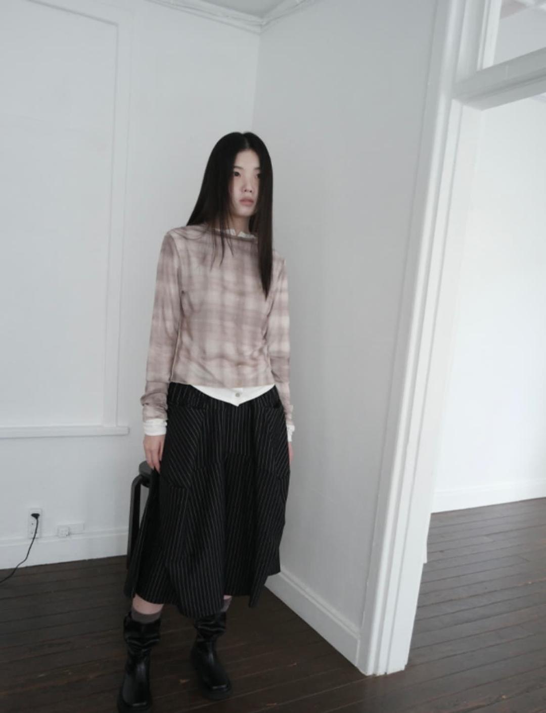 에프터먼데이 체크 시스루 탑 | 후루츠패밀리