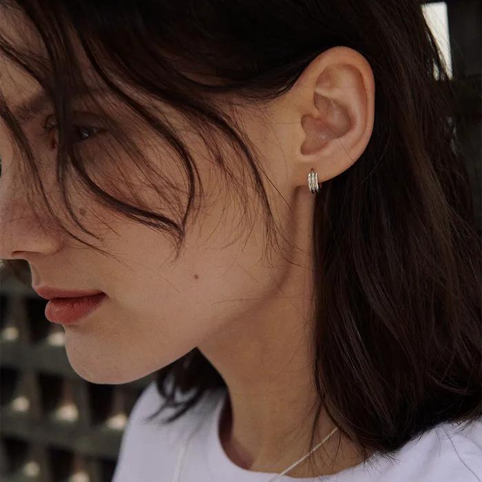 [925 silver] Deux.silver.183 / fort earring (silver)