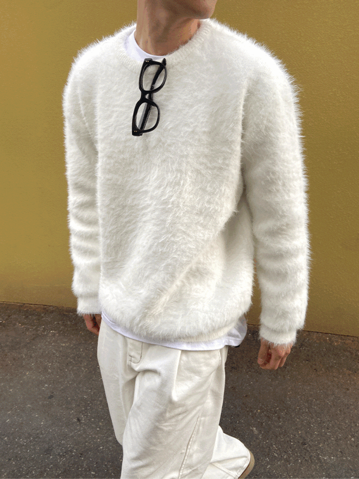 blan mohair round knit