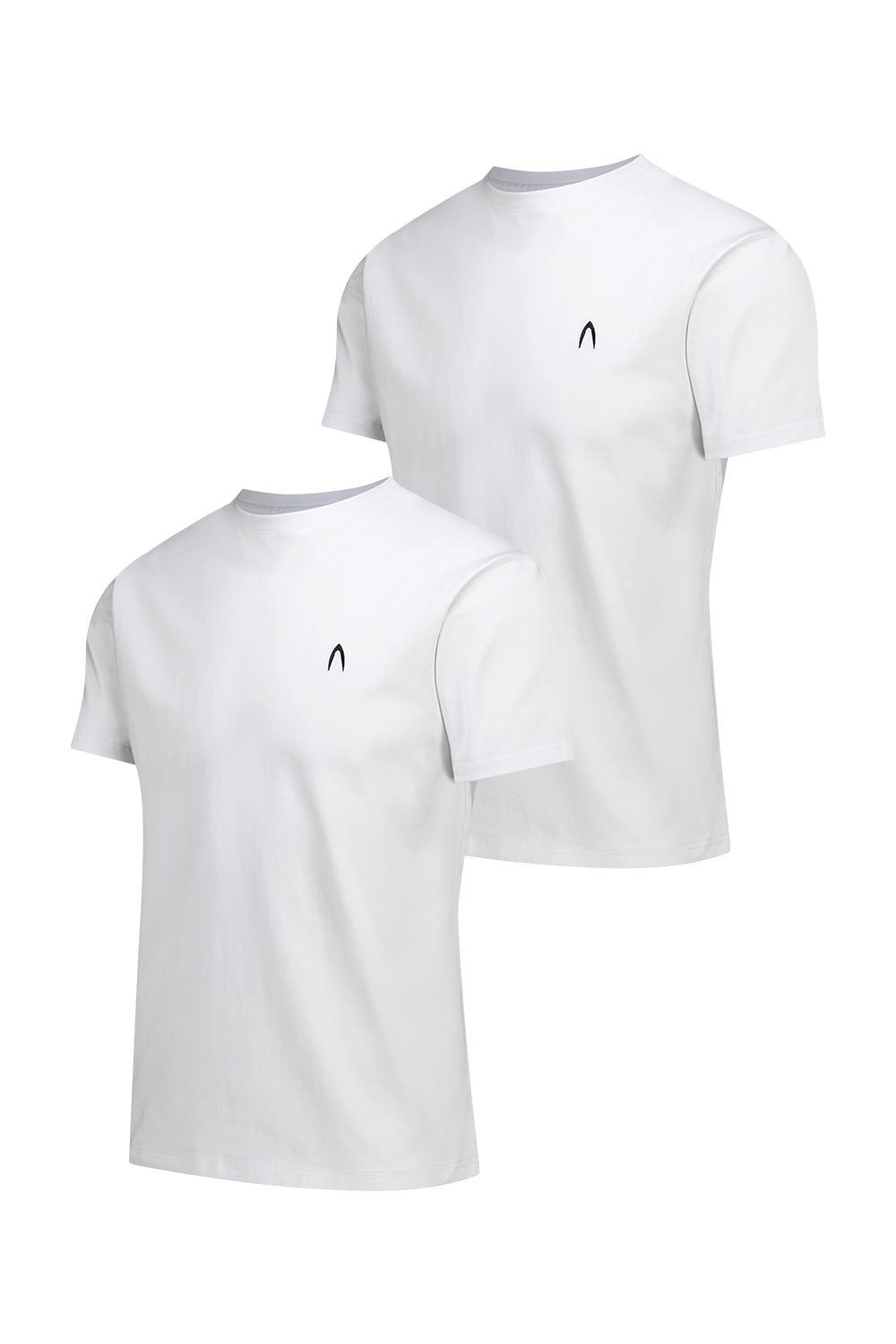 [2PACK] Fitted Half Top (White)