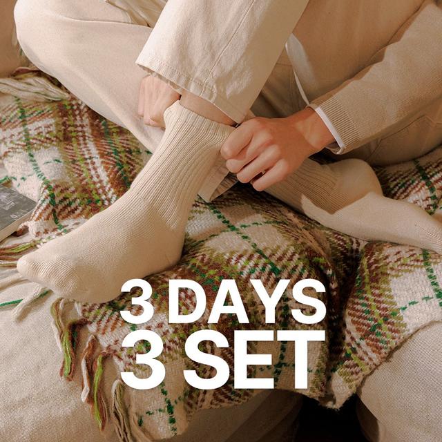 [3Days 3SET] 웜 기모 데일리 크루 삭스