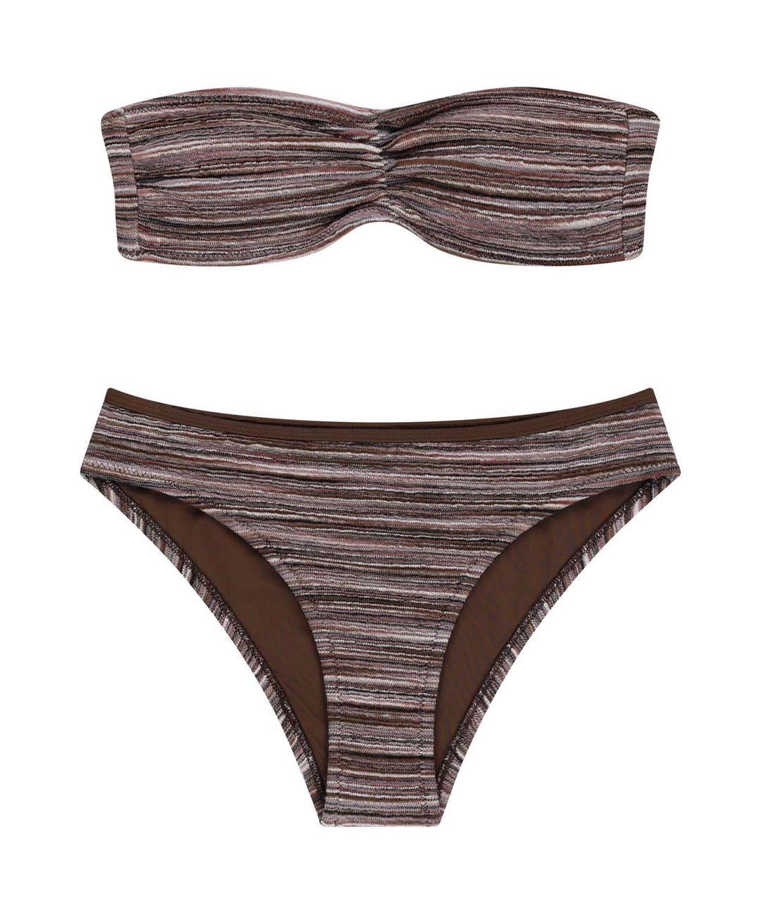 COASTAL STRIPE BIKINI BROWN