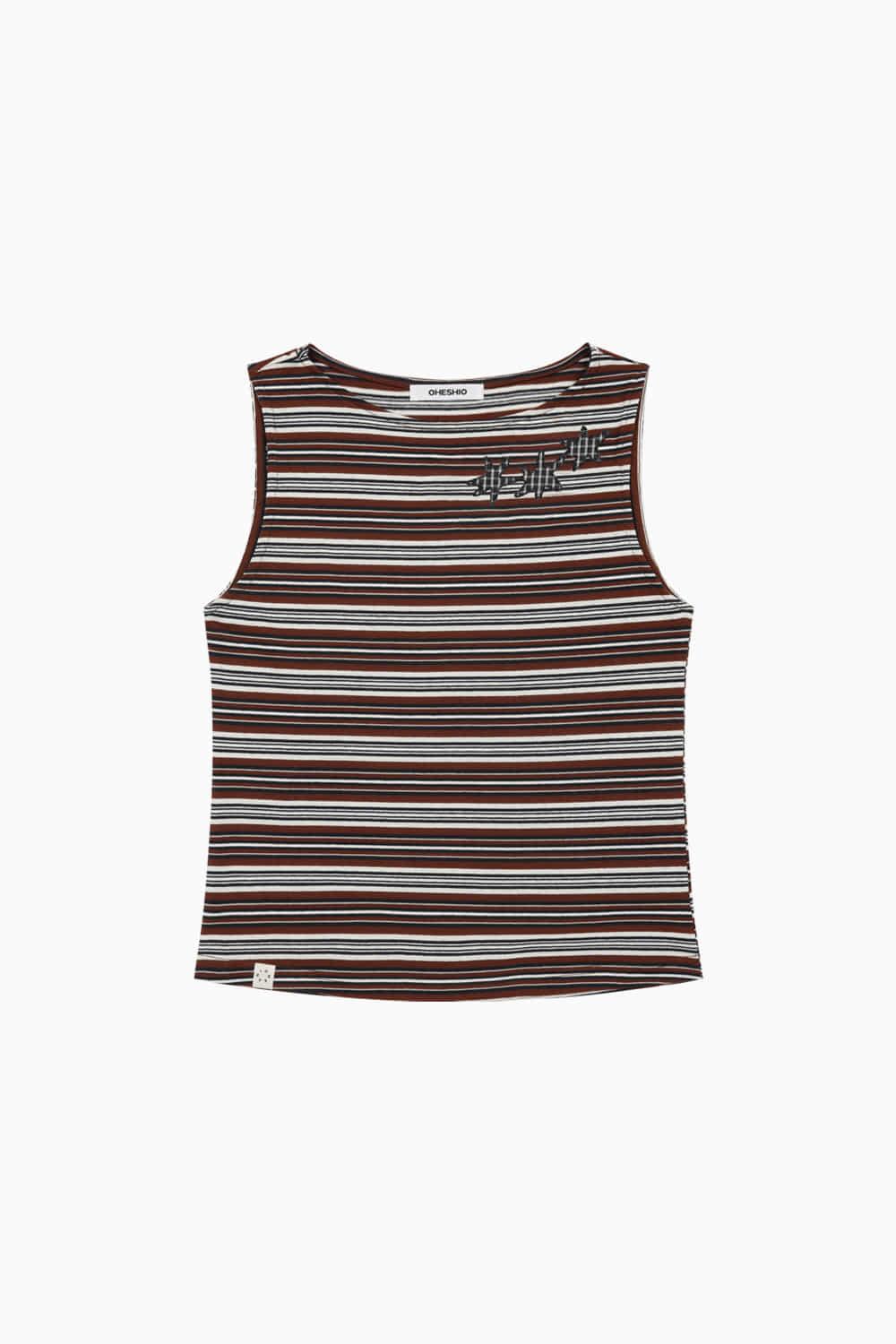STAR BOAT NECK SLEEVELESS, BROWN
