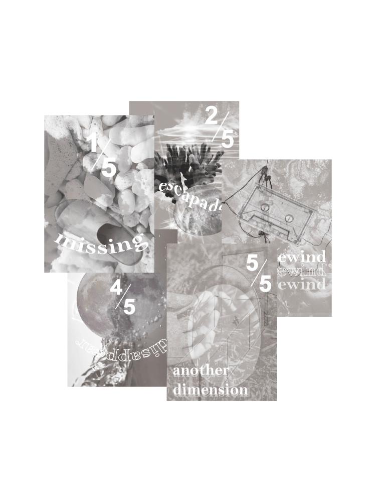 [5피스 스티커] 사각 흑백 그래픽디자인 감성 다이어리 꾸미기 다꾸 용품 폰꾸 데코