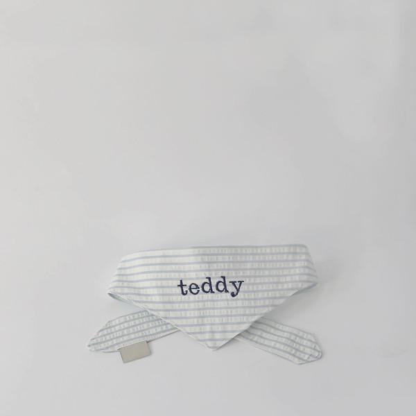 시어서커 네이밍 스카프 (Blue stripe)