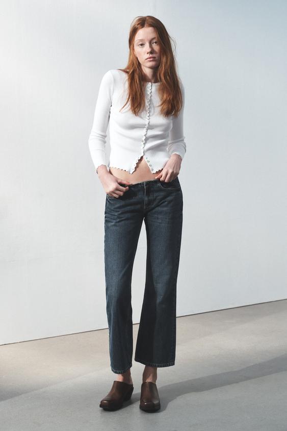 리브드 니트 재킷