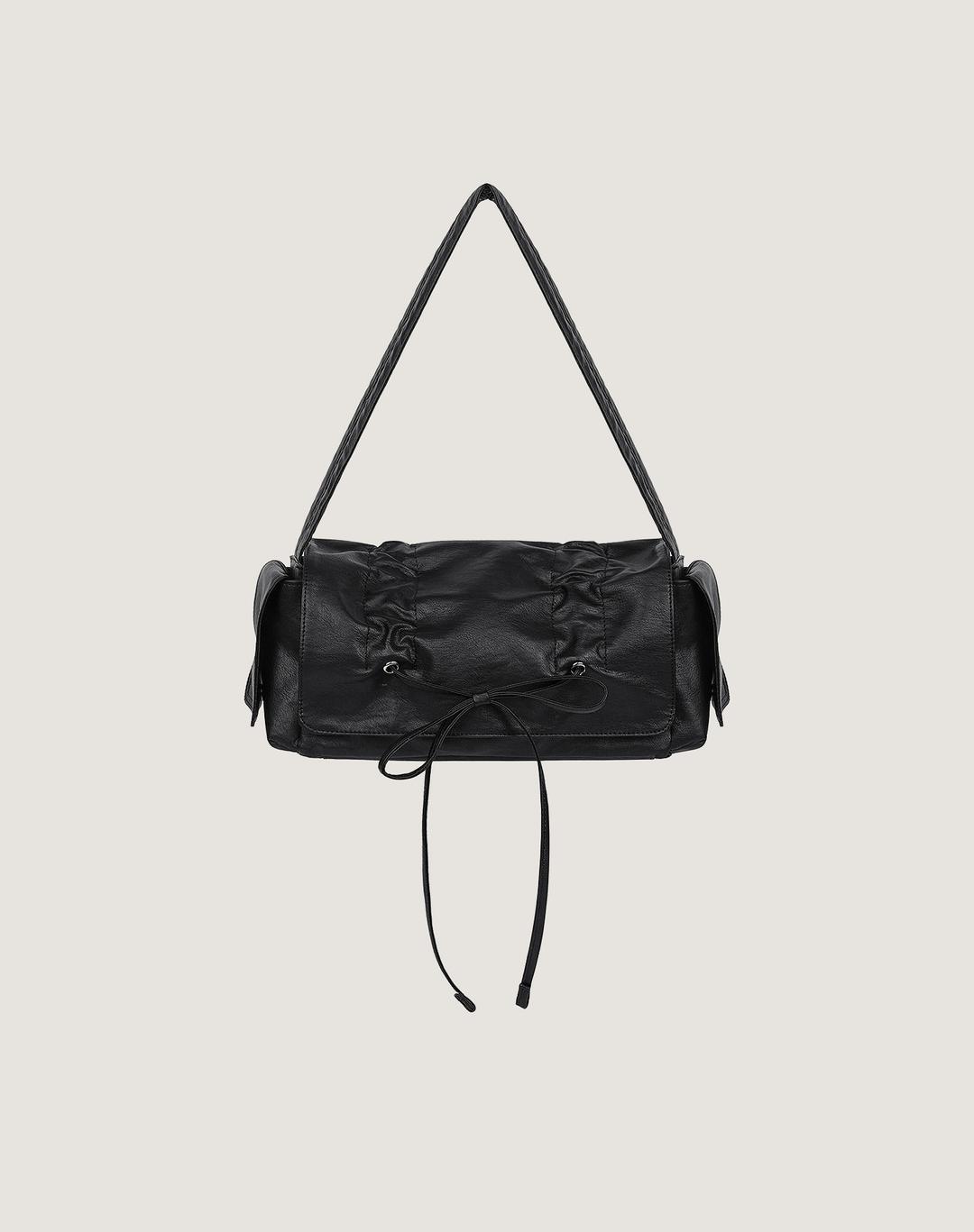 Shirring Ribbon Bag (Black)
