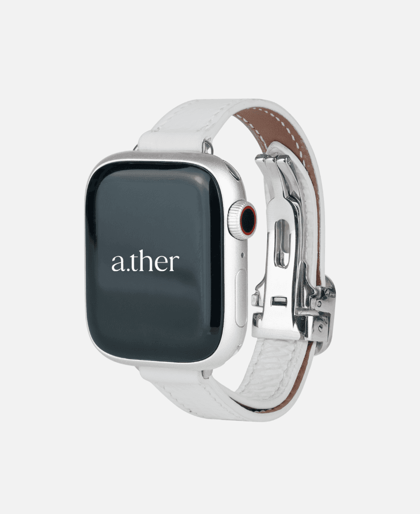 [Luna] Classic White_Slim Leather Strap