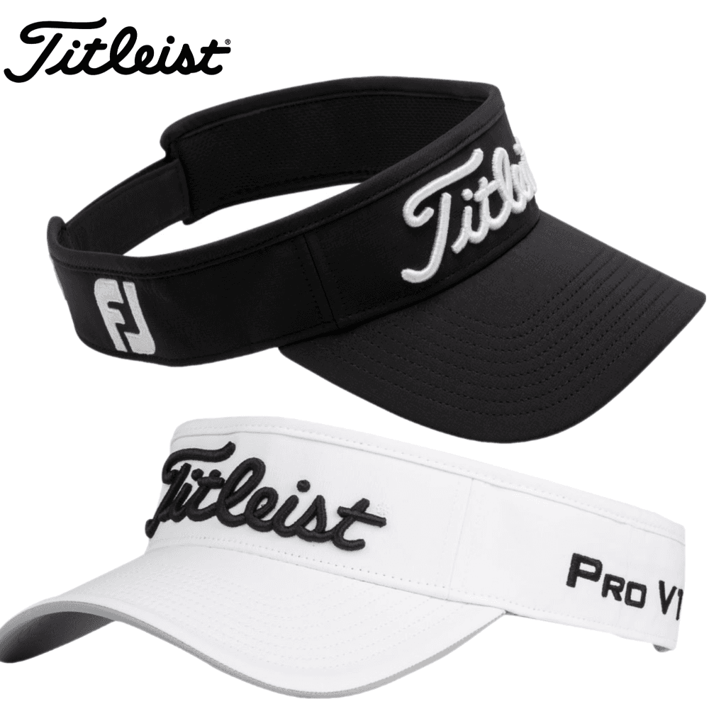 타이틀리스트 남성용 투어 퍼포먼스 골프 바이저 썬캡 모자 블랙 화이트