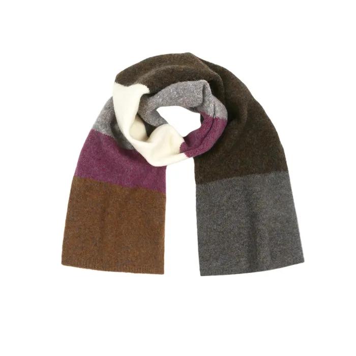 Colour Block Muffler _ DARK BROWN