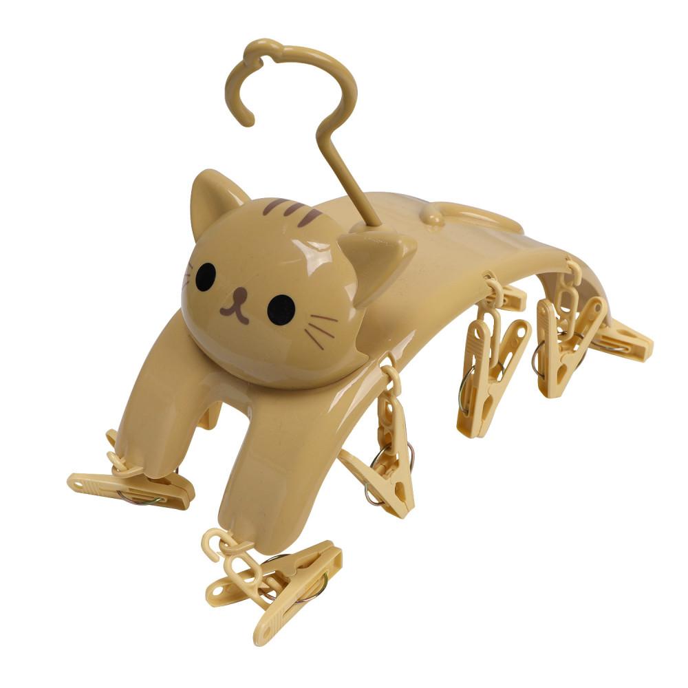 Cute Cat Clothespins 자취방 10P 문어발 양말 미니건조대