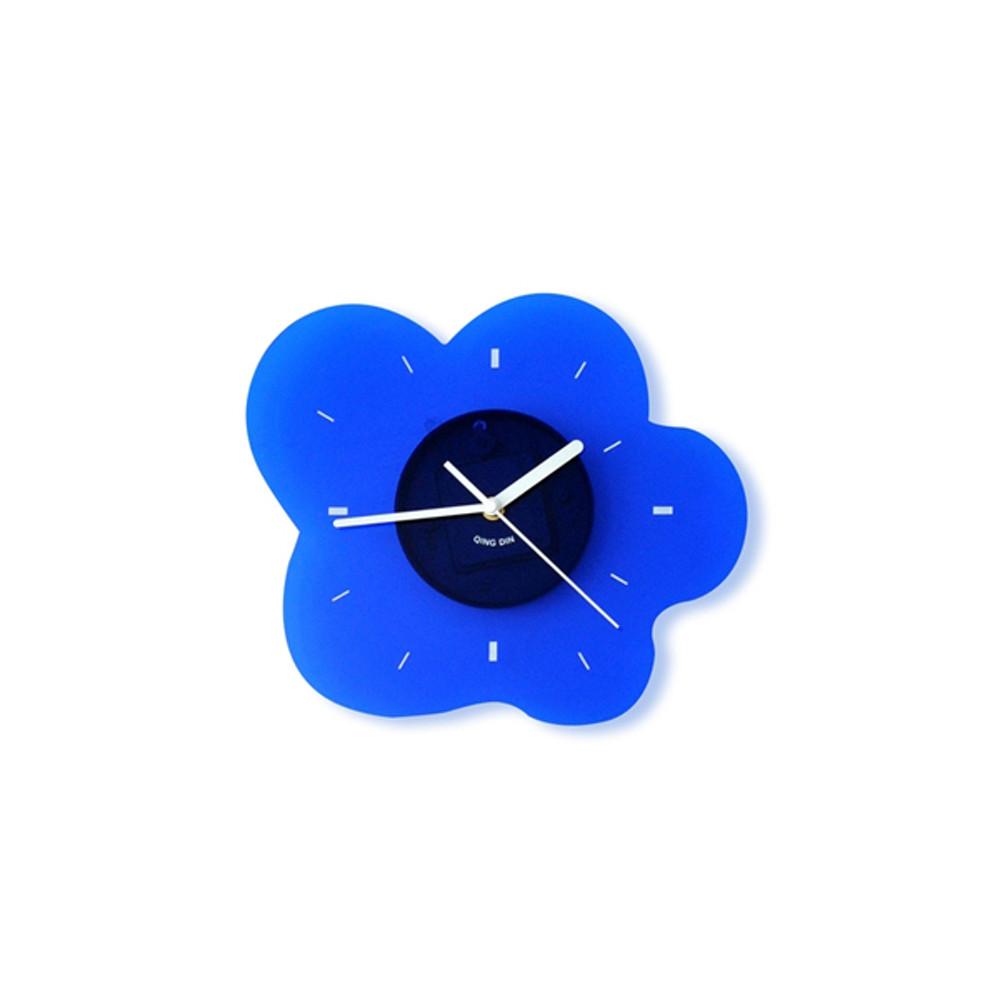[모모피너츠] 아크릴 블루 플라워 벽시계 인테리어 시계 Wall Clock