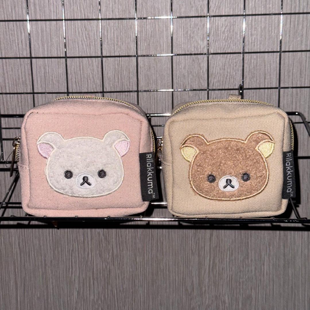 [망키야] 리락쿠마 뽀글이 자수 파우치 동전지갑 코리락쿠마