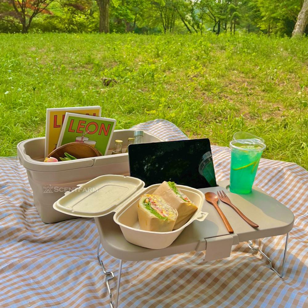 센트팜 피크닉 바구니 폴딩 바스켓 2in1