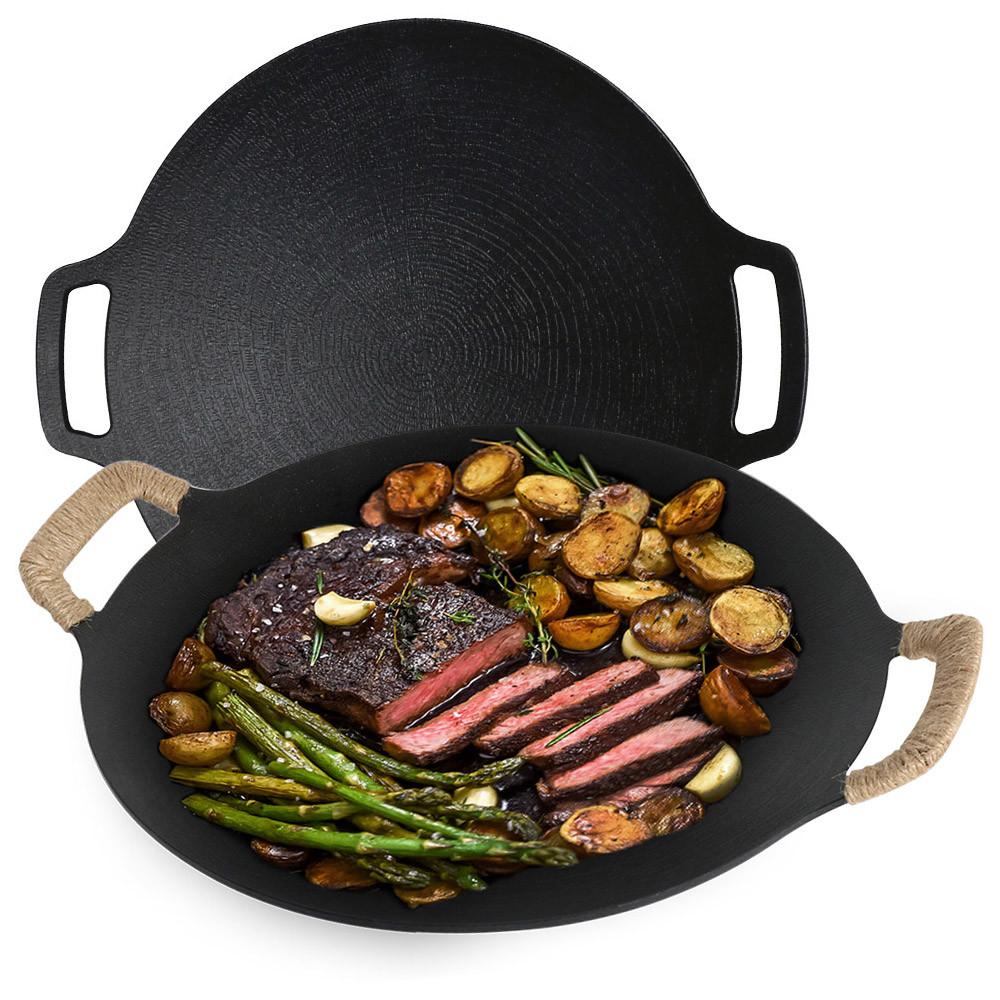 국산 캠핑 그리들 4T 30cm 깊은 대형 불판 전골 바베큐그릴