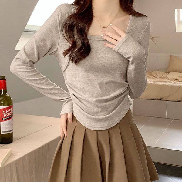 [영상&슬림핏]솔트 볼레로 페이크 긴팔티셔츠