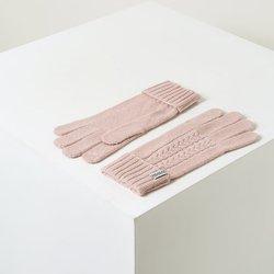 [24FW]핑크 짜임배색 울캐시미어혼방 니트장갑 HIGV4F103P2