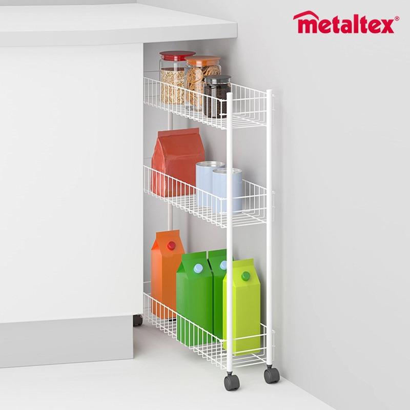 피노 3단 슬림형 무빙 트롤리 화이트