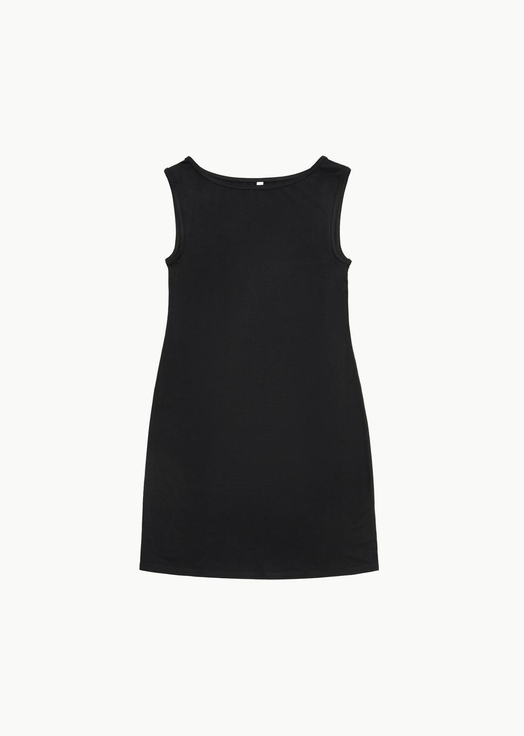 bateau sleeveless dress, black
