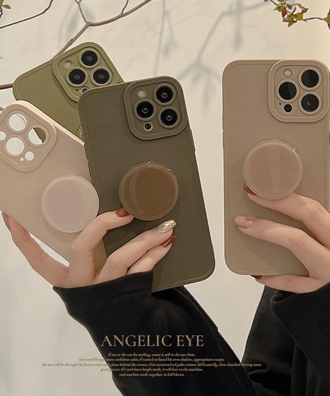 그립톡 세트 커플 아이폰케이스 뉴진스 실리콘 무광 풀커버 무지 범퍼 커플 폰케이스 ( 아이폰 7 8 SE2 SE3 Xs max XR 11 14 프로 12 13 미니 )