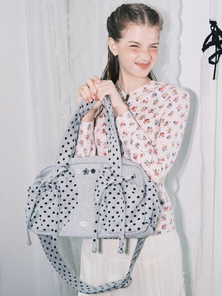 Dot button bag_grey