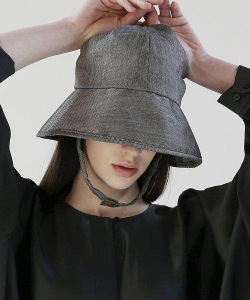 STRAP BUCKET / LINEN TW / B BLACK