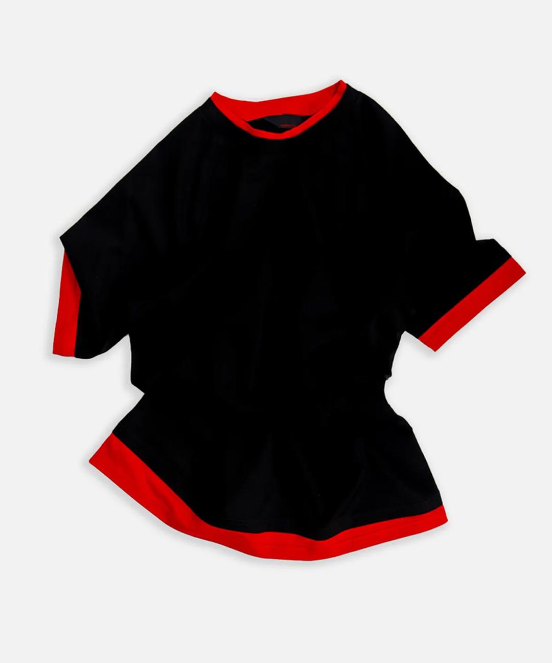 애니타임로릭 PEONY LAYERED T-SHIRT - BLACK
