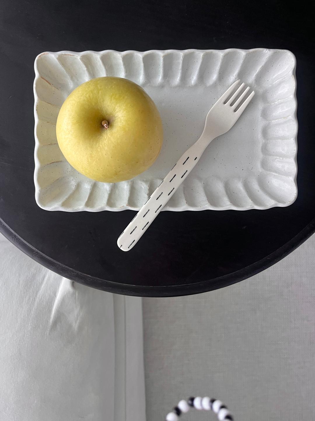 네츄럴 긴 사각접시