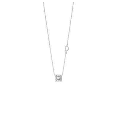 다이아몬드를 세팅한 화이트 골드 네크리스