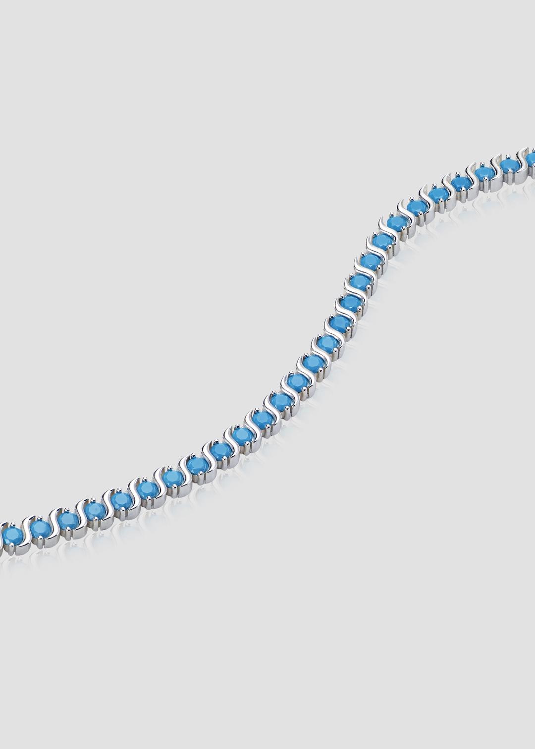 [지코 착용] Wavy Tennis Bracelet_Turquoise Blue