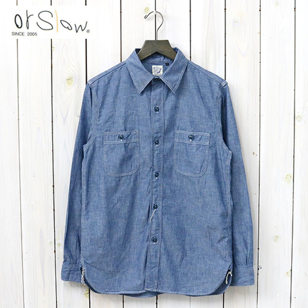 [오어슬로우] 샴브레이 백사틴 워크 셔츠 레귤러핏