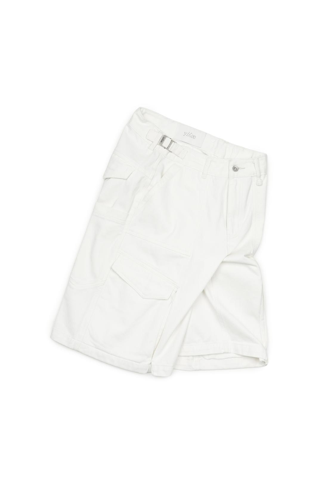 Washed Segment Bermuda Shorts Cream