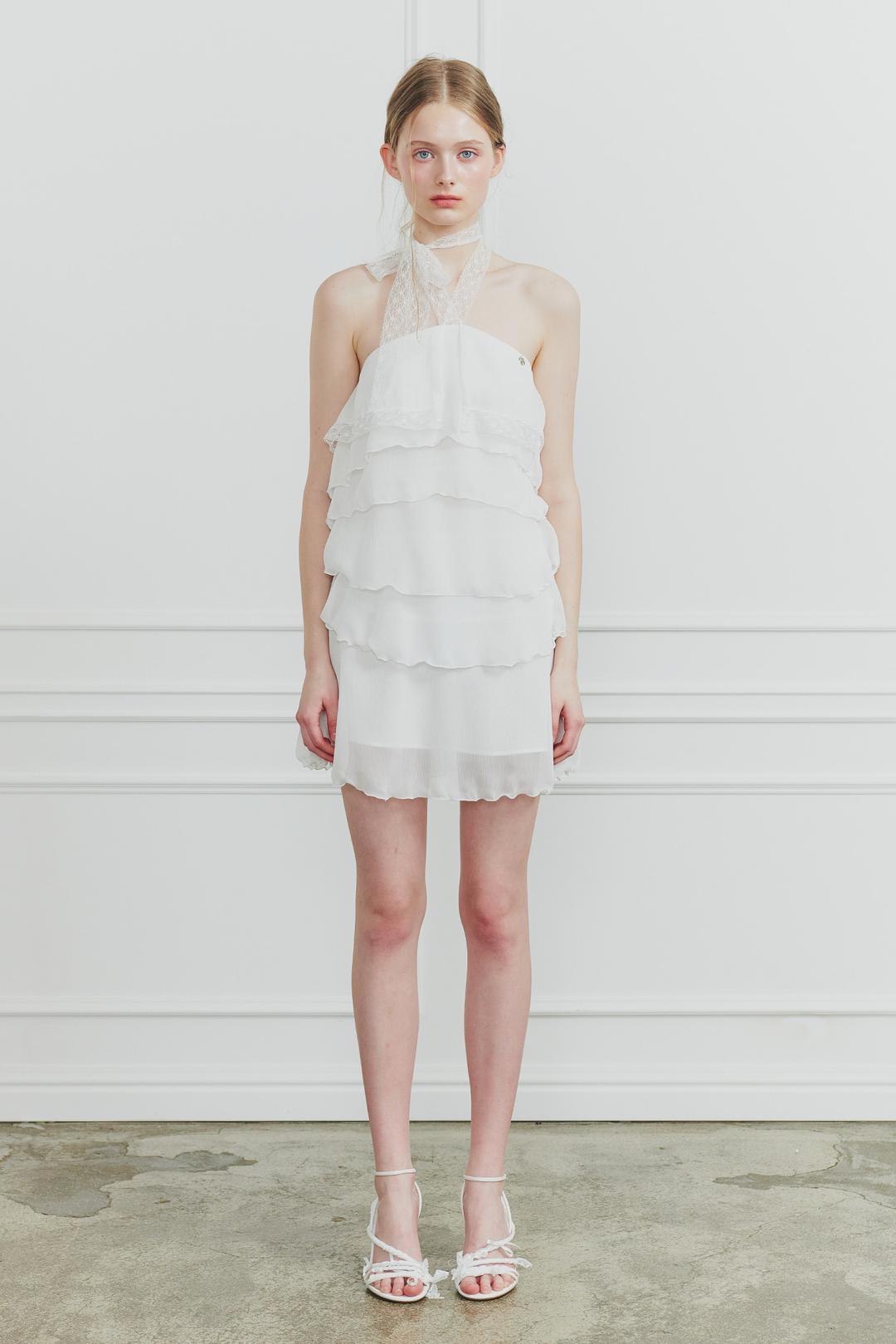 [5/14~] MAGNOLIA HALTER DRESS white