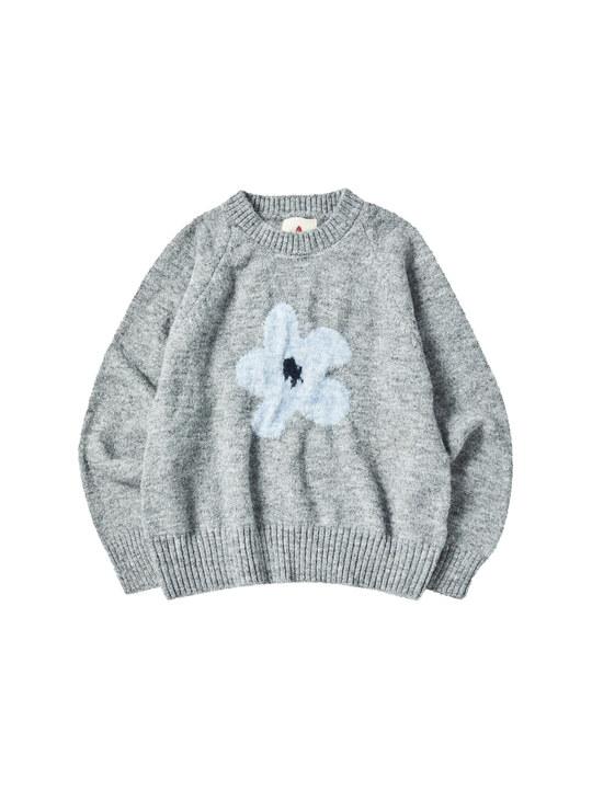 W FLOWER MOOD SWEATER [GRAY]
