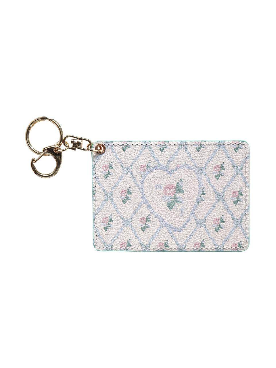 HEART PENDANT CARD WALLET (CREAM)