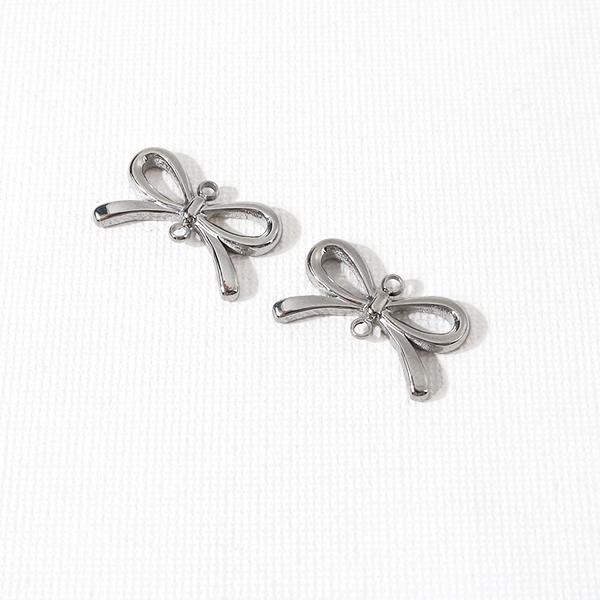 [8-136-11]써지컬스틸 펜던트 리본양고리 19x12mm ,1개