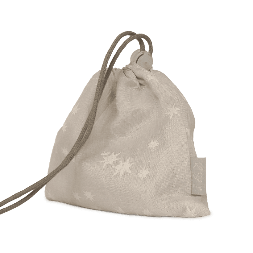 Drawstring Pouch - Beige Star