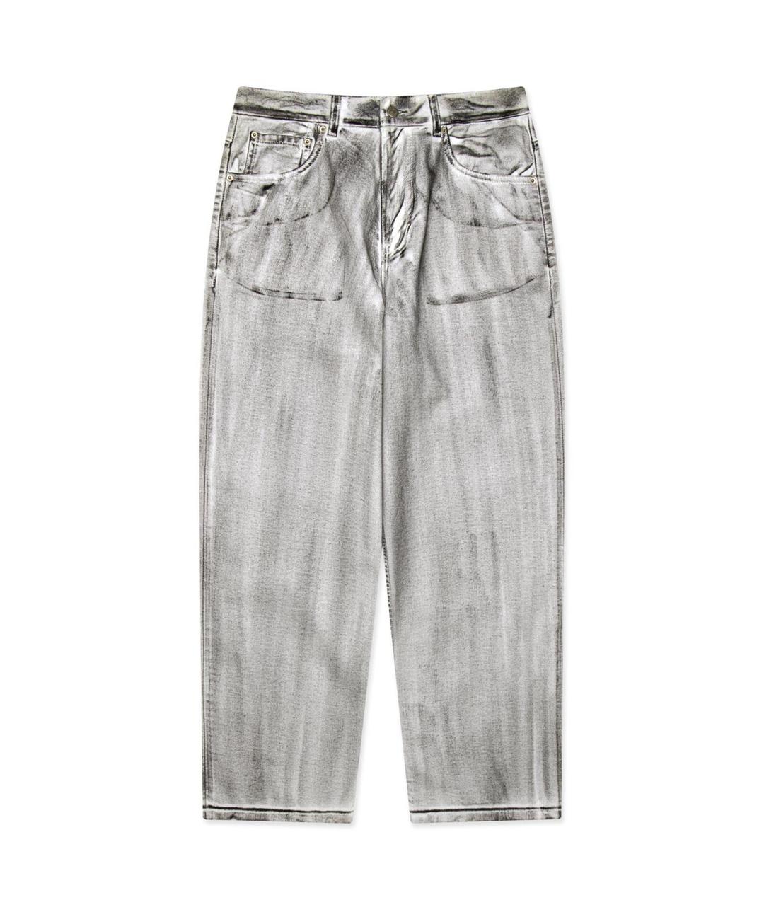 DIRTY WASHED WIDE DENIM PANTS black