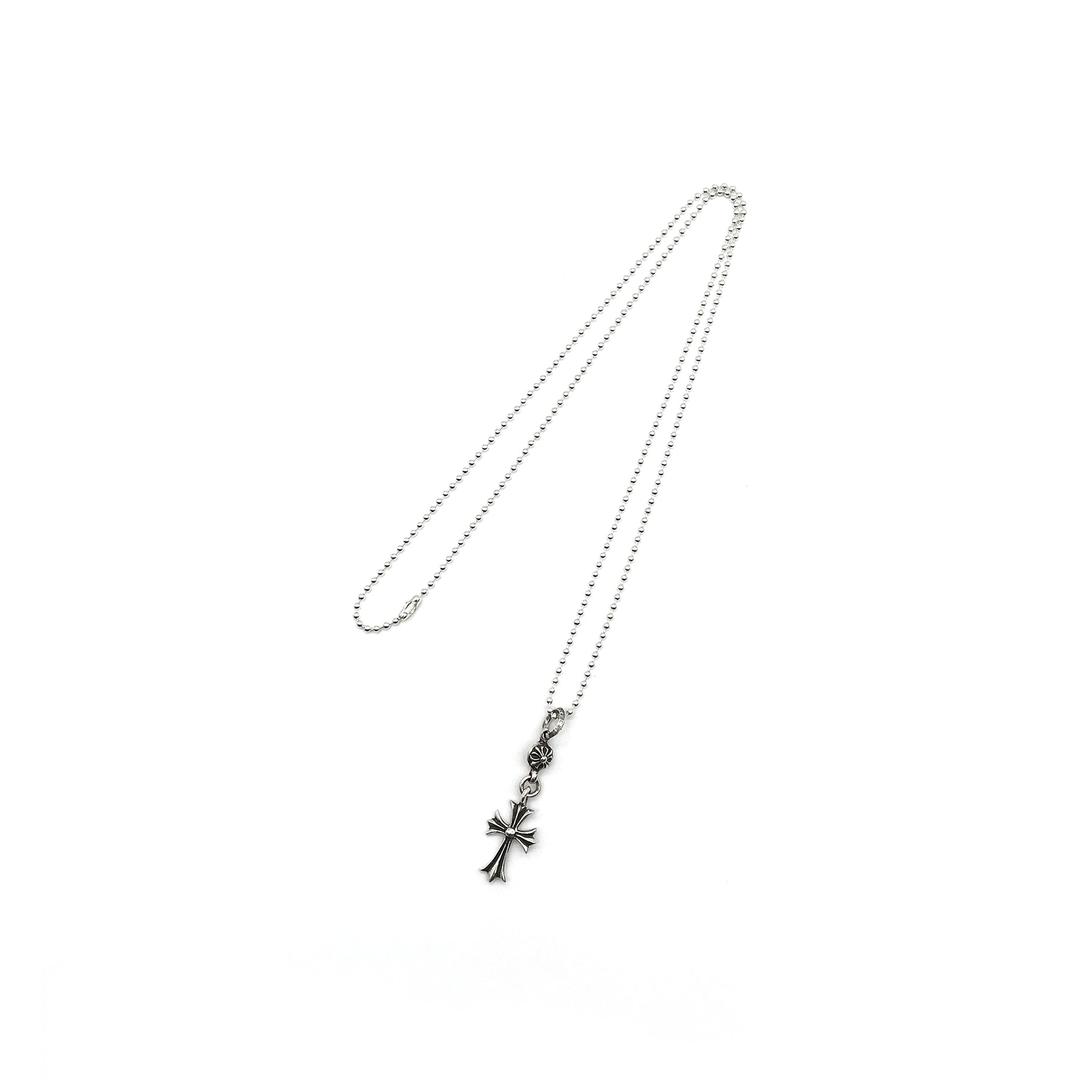 크롬하츠 실버 1볼 타이니 크로스 볼 체인 목걸이