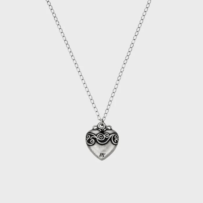 pining necklace-black silver