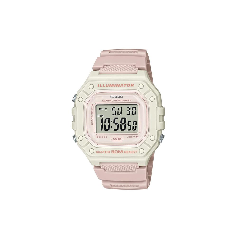카시오 스탠다드 디지털 손목시계 W-218HC-4A2V 핑크 베이지