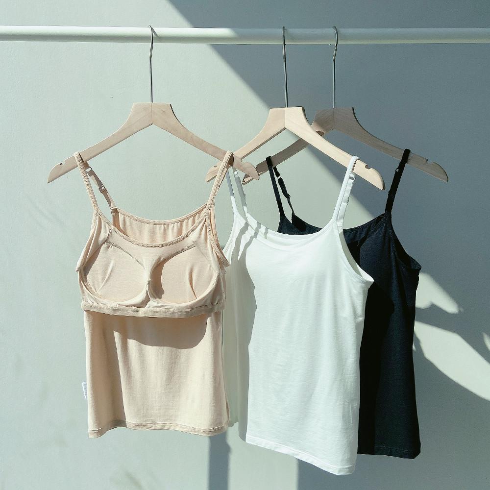 패드 일체형 모달브라탑 끈형 빅사이즈까지