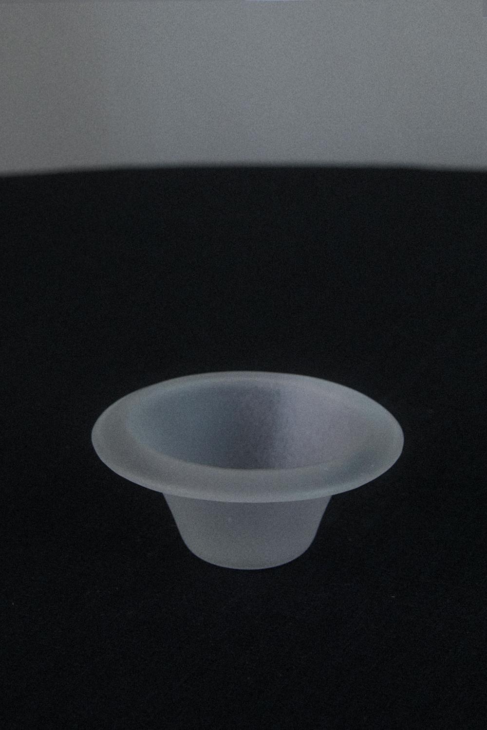 fog Glass Bowl  / foggy white