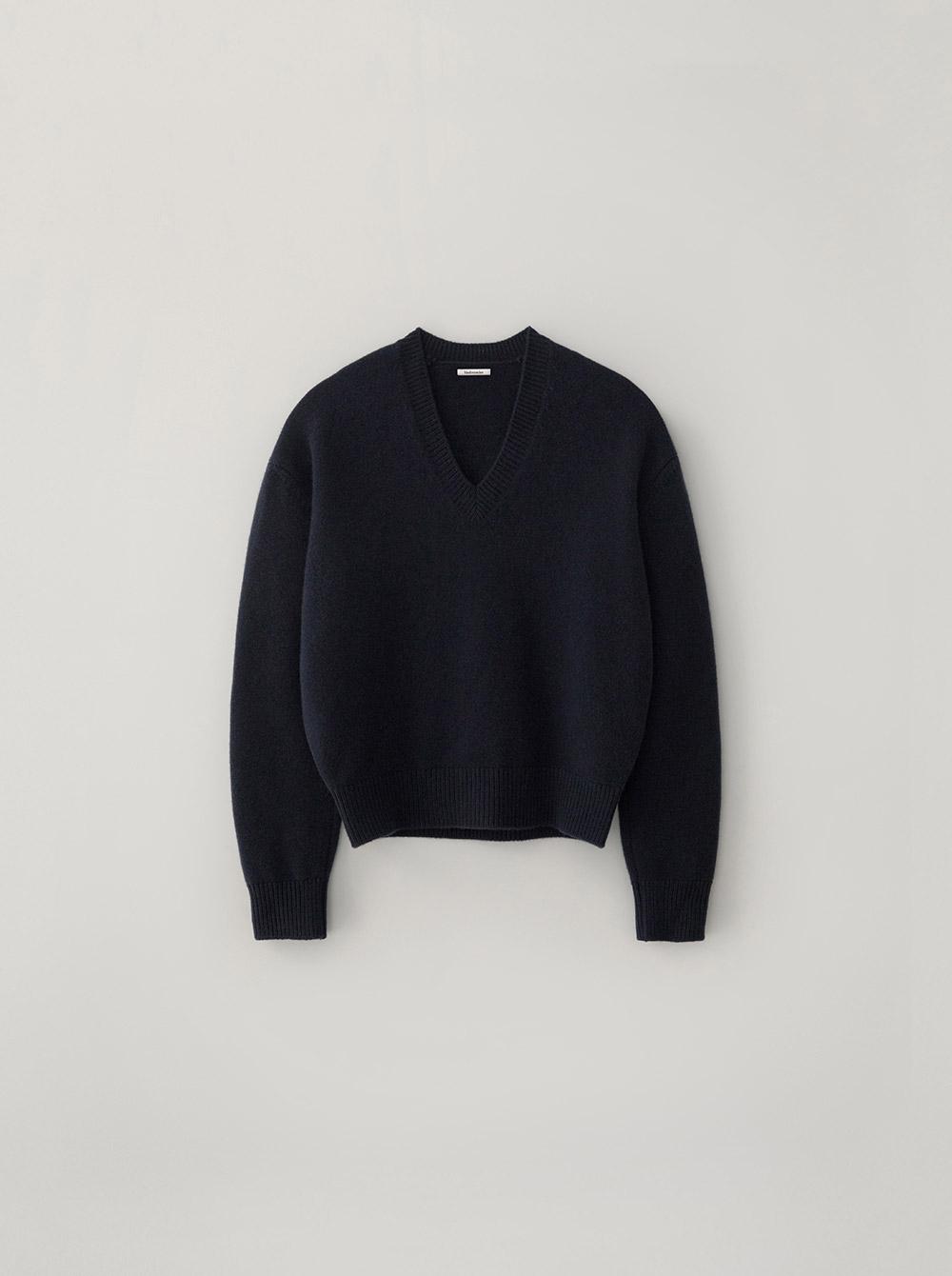 V NECK KNIT_NAVY