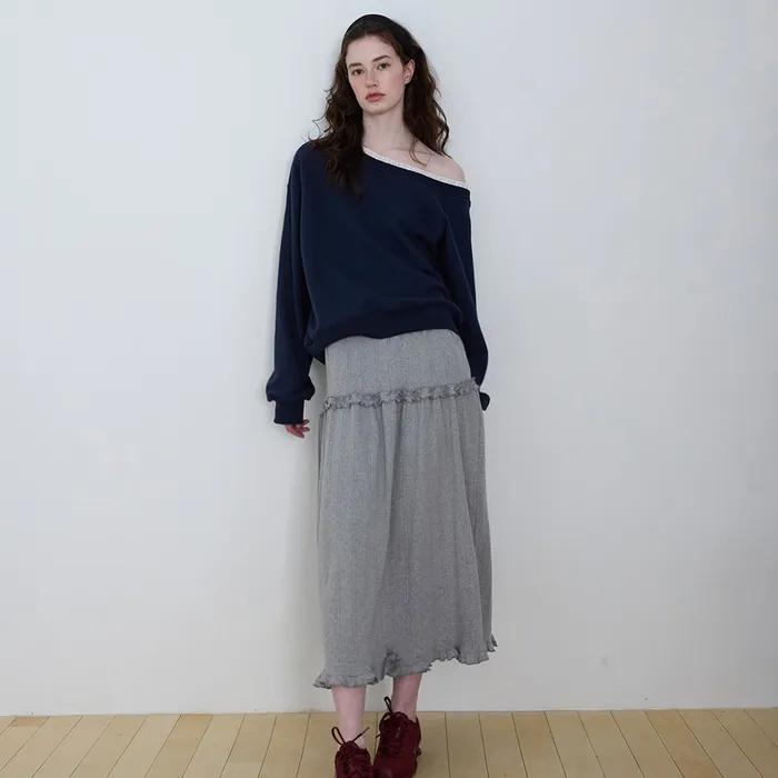 eyelet low skirt (melange)