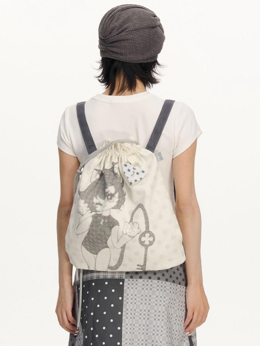 NECY STUDIO Mimora Key Dot Drawstring Bag