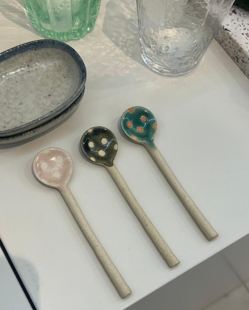 ( 3color ) Mini Ceramic Spoon / 디저트 스푼 미니 도자기 스푼 소스 스푼