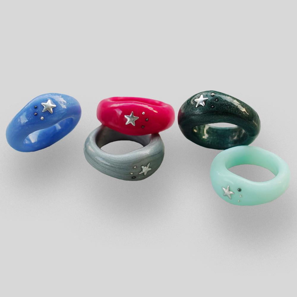 JAMJAM Silver star ring_잼잼 실버 스타링 : 클레이 잼잼