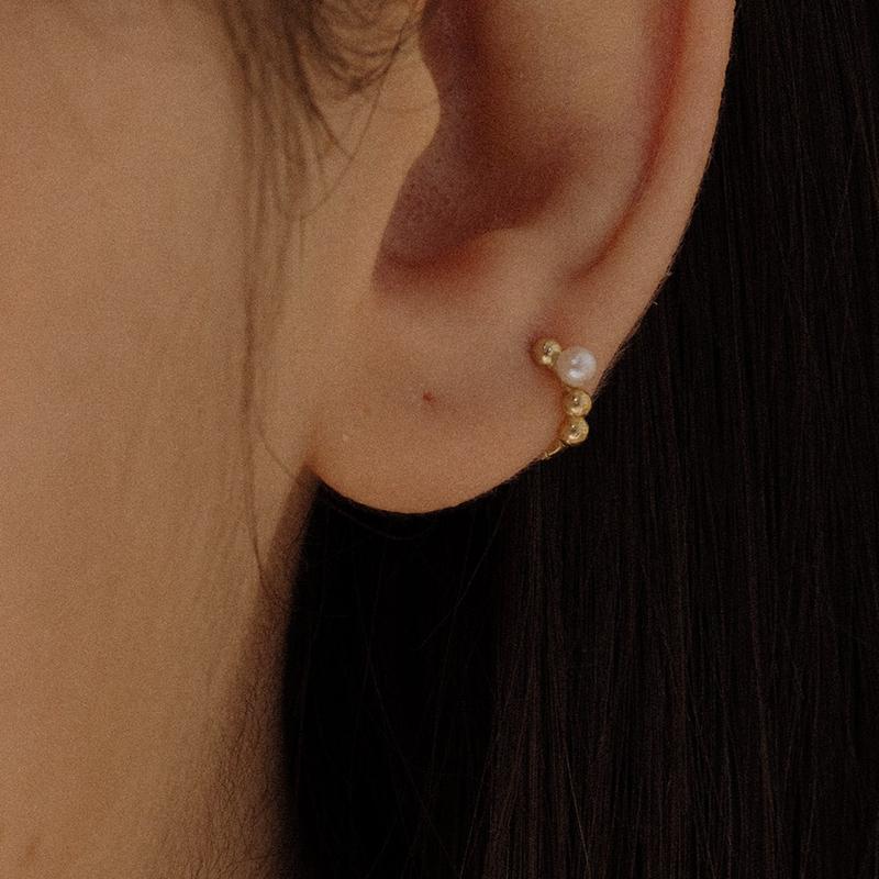 10k 14k 도트펄 원터치 귀걸이