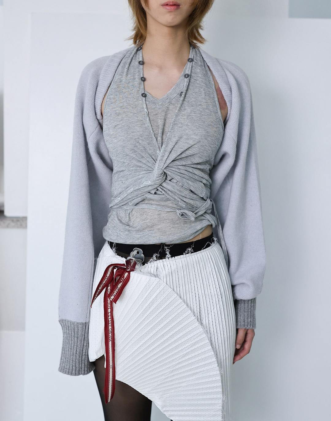 Halter Wrap Sleeveless (Grey)